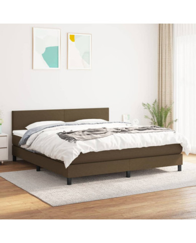 Sommier à lattes de lit avec matelas Marron foncé 160x200 cm | Mobilier & Déco