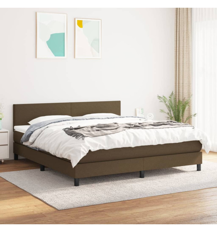 Sommier à lattes de lit avec matelas Marron foncé 160x200 cm | Mobilier & Déco