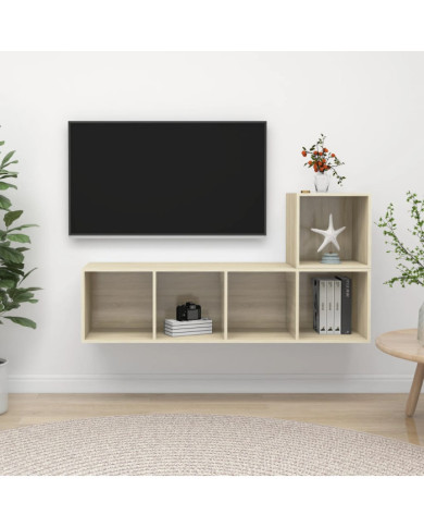 Ensemble de meubles TV 2 pcs Chêne sonoma Bois d'ingénierie | Mobilier & Déco