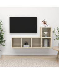 Ensemble de meubles TV 2 pcs Chêne sonoma Bois d'ingénierie | Mobilier & Déco