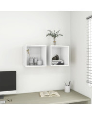 Armoires murales 2 pcs Blanc 37x37x37 cm Bois d’ingénierie | Mobilier & Déco