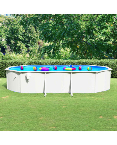 Piscine ovale avec parois en acier 610x360x120 cm Blanc | Mobilier & Déco