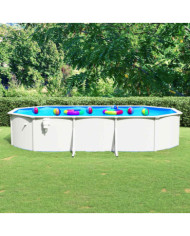 Piscine ovale avec parois en acier 610x360x120 cm Blanc | Mobilier & Déco