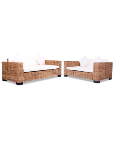 Ensemble de canapés 15 pcs Rotin naturel | Mobilier & Déco