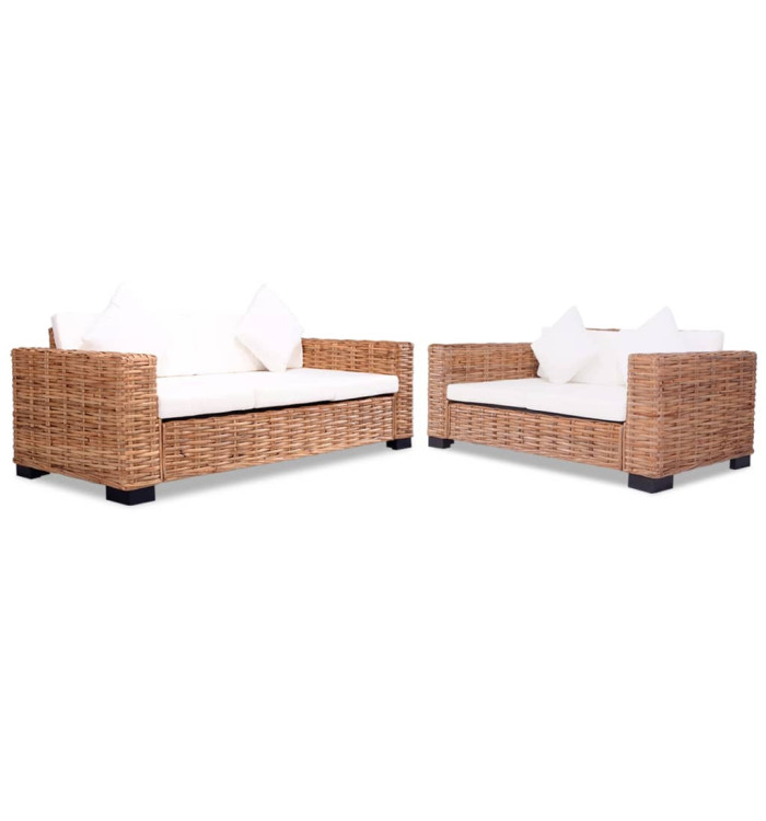 Ensemble de canapés 15 pcs Rotin naturel | Mobilier & Déco