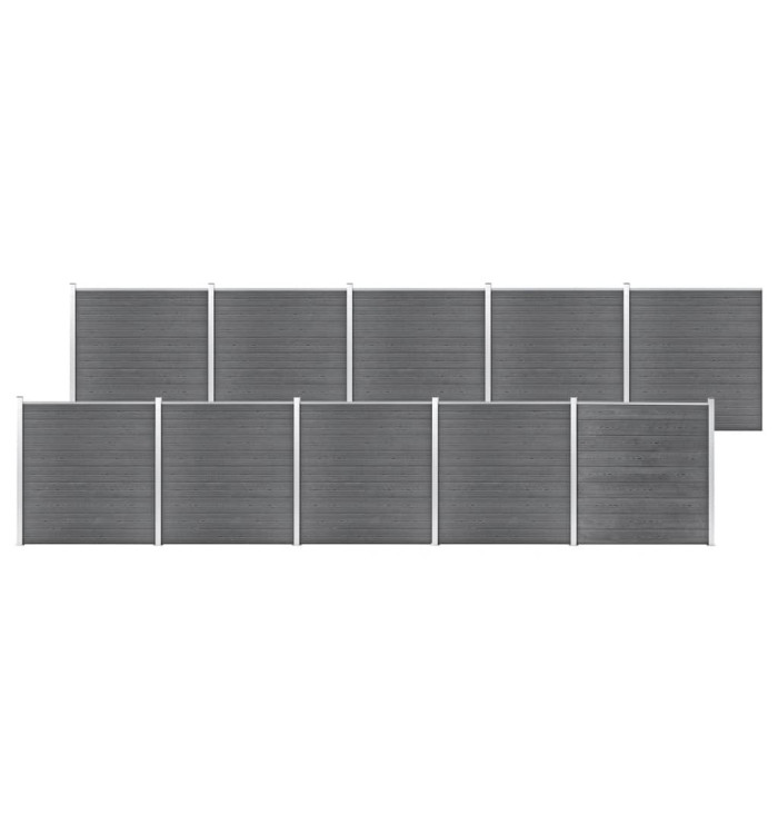 Clôture de jardin WPC 1737x186 cm Gris | Mobilier & Déco