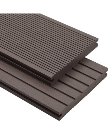 Panneaux de terrasse et accessoires WPC 16m² 2,2 m Marron foncé | Mobilier & Déco