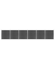 Ensemble de panneau de clôture WPC 1045x186 cm Noir | Mobilier & Déco