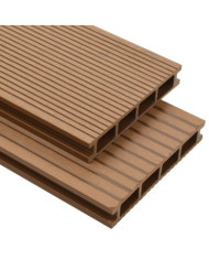 Panneaux de terrasse creux et accessoires WPC 15 m² 4 m Teck | Mobilier & Déco
