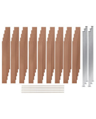 Ensemble de clôture WPC 5 Carré 872x187 cm Marron | Mobilier & Déco