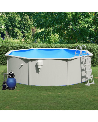 Piscine avec pompe filtrante à sable et échelle 460x120 cm | Mobilier & Déco