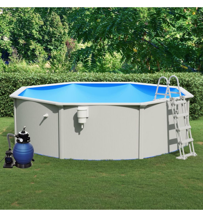 Piscine avec pompe filtrante à sable et échelle 460x120 cm | Mobilier & Déco