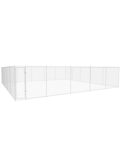 Chenil extérieur pour chiens Acier galvanisé 950x950x185 cm | Mobilier & Déco
