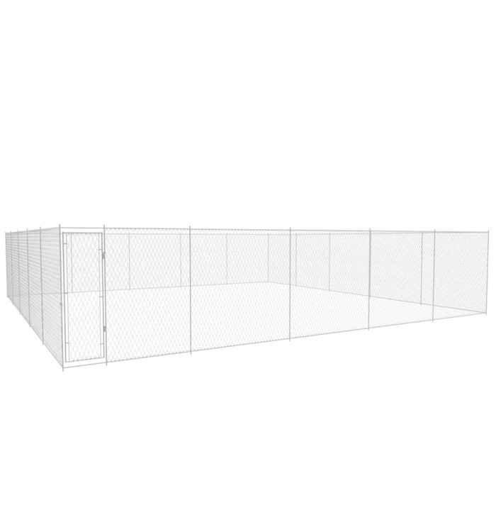 Chenil extérieur pour chiens Acier galvanisé 950x950x185 cm | Mobilier & Déco