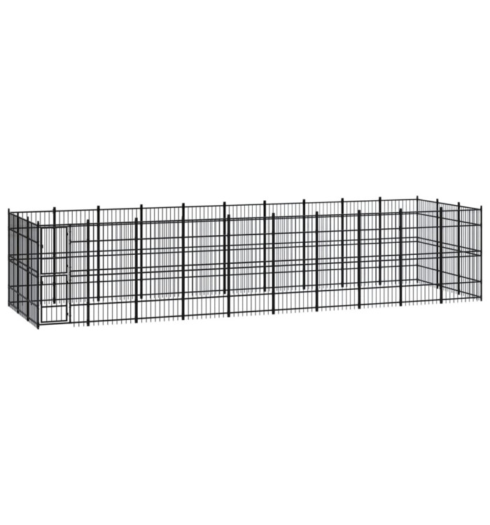 Chenil d'extérieur pour chiens Acier 27,65 m² | Mobilier & Déco
