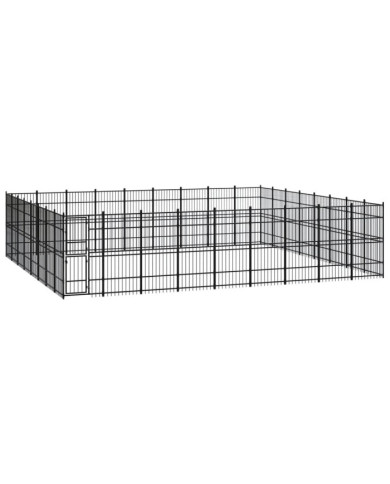 Chenil d'extérieur pour chiens Acier 66,36 m² | Mobilier & Déco