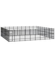 Chenil d'extérieur pour chiens Acier 66,36 m² | Mobilier & Déco