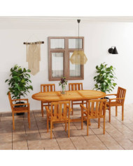 Ensemble à manger de jardin 7 pcs Bois de teck massif | Mobilier & Déco