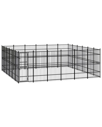 Chenil d'extérieur pour chiens Acier 33,18 m² | Mobilier & Déco
