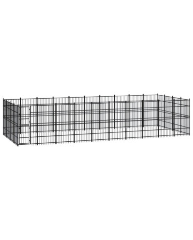 Chenil d'extérieur pour chiens Acier 36,86 m² | Mobilier & Déco