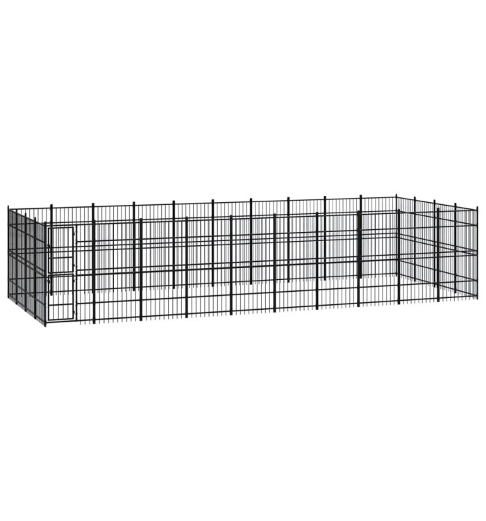 Chenil d'extérieur pour chiens Acier 36,86 m² | Mobilier & Déco