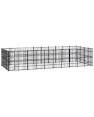 Chenil d'extérieur pour chiens Acier 36,86 m² | Mobilier & Déco