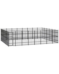 Chenil d'extérieur pour chiens Acier 44,24 m² | Mobilier & Déco