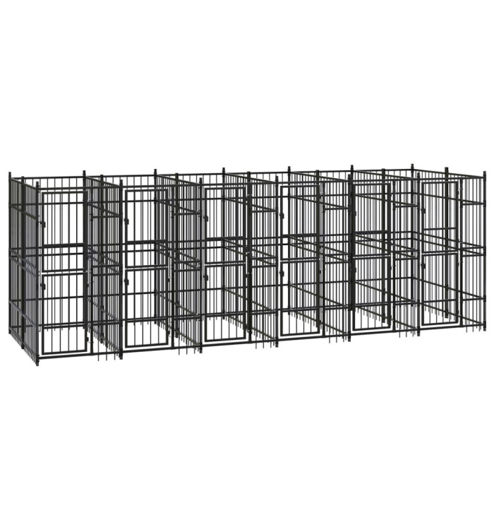 Chenil d'extérieur pour chiens Acier 11,06 m² | Mobilier & Déco