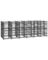 Chenil d'extérieur pour chiens Acier 11,06 m² | Mobilier & Déco