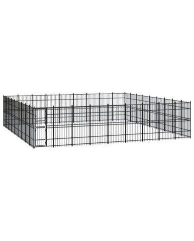 Chenil d'extérieur pour chiens Acier 74,65 m² | Mobilier & Déco