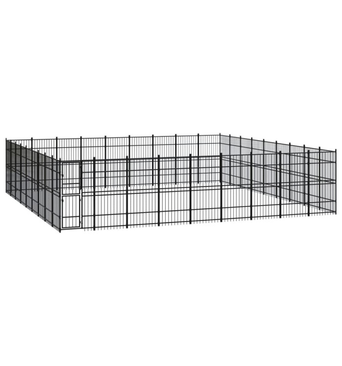 Chenil d'extérieur pour chiens Acier 74,65 m² | Mobilier & Déco