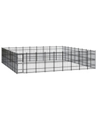 Chenil d'extérieur pour chiens Acier 74,65 m² | Mobilier & Déco