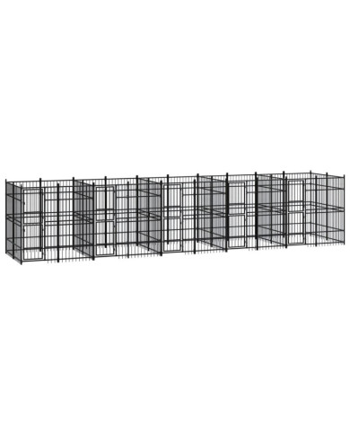 Chenil d'extérieur pour chiens Acier 18,43 m² | Mobilier & Déco