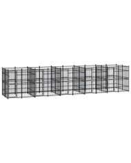 Chenil d'extérieur pour chiens Acier 18,43 m² | Mobilier & Déco