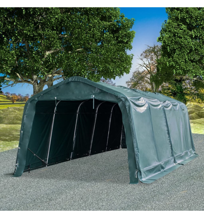 Tente amovible pour bétail PVC 550 g/m² 3,3 x 8 m Vert foncé | Mobilier & Déco