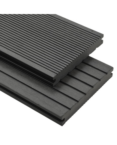 Panneaux de terrasse solides et accessoires WPC 20m² 2,2 m Gris | Mobilier & Déco