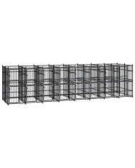 Chenil d'extérieur pour chiens Acier 14,75 m² | Mobilier & Déco