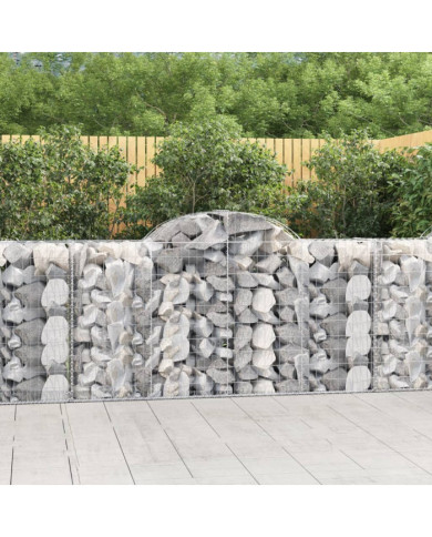 Paniers à gabions arqués 40 pcs 200x50x100/120 cm fer galvanisé | Mobilier & Déco