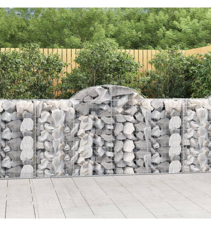Paniers à gabions arqués 40 pcs 200x50x100/120 cm fer galvanisé | Mobilier & Déco