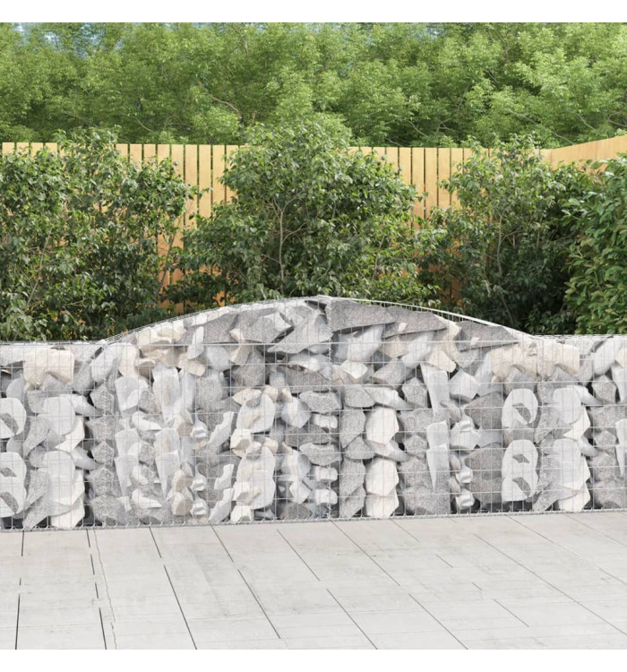 Paniers à gabions arqués 10 pcs 400x30x80/100 cm Fer galvanisé | Mobilier & Déco