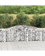 Paniers à gabions arqués 10 pcs 400x30x80/100 cm Fer galvanisé | Mobilier & Déco