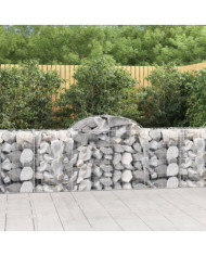 Paniers à gabions arqués 15 pcs 200x50x80/100 cm Fer galvanisé | Mobilier & Déco