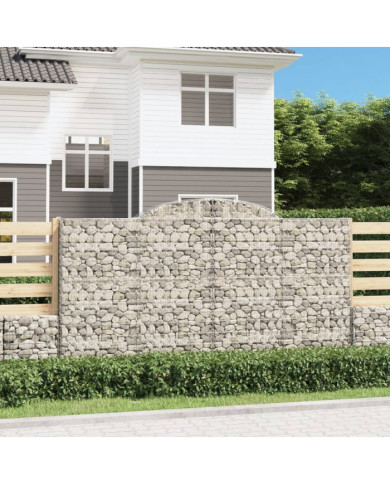 Paniers à gabions arqués 12 pcs 300x50x160/180 cm fer galvanisé | Mobilier & Déco
