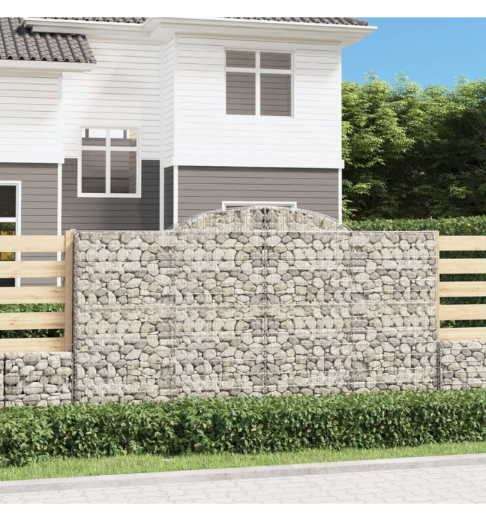 Paniers à gabions arqués 12 pcs 300x50x160/180 cm fer galvanisé | Mobilier & Déco