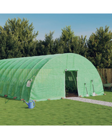 Serre avec cadre en acier vert 108 m² 18x6x2,85 m | Mobilier & Déco