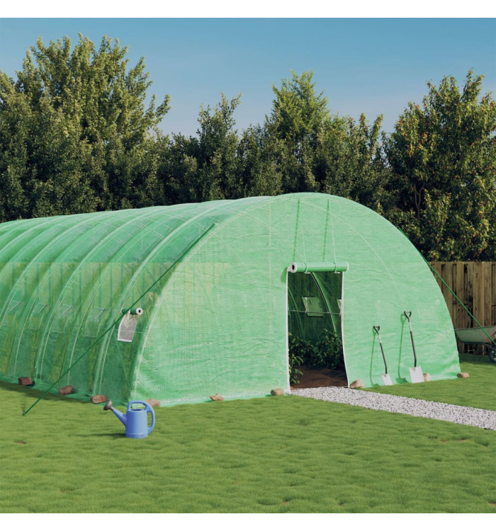 Serre avec cadre en acier vert 108 m² 18x6x2,85 m | Mobilier & Déco