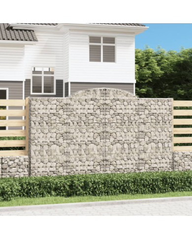 Paniers à gabions arqués 13 pcs 300x50x180/200 cm fer galvanisé | Mobilier & Déco