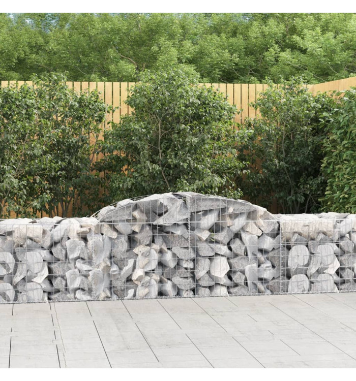 Paniers à gabions arqués 30 pcs 300x50x60/80 cm fer galvanisé | Mobilier & Déco