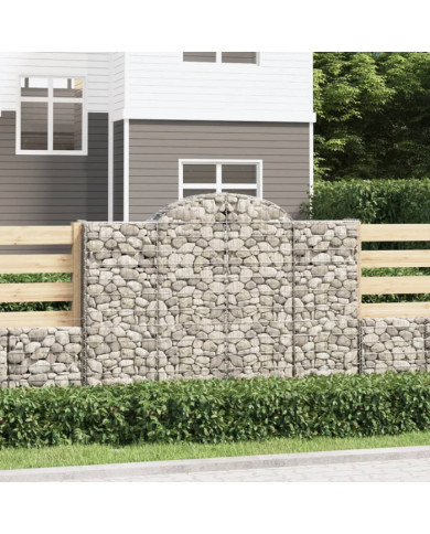 Paniers à gabions arqués 13 pcs 200x50x140/160 cm Fer galvanisé | Mobilier & Déco