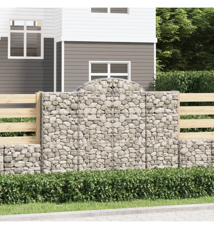 Paniers à gabions arqués 13 pcs 200x50x140/160 cm Fer galvanisé | Mobilier & Déco